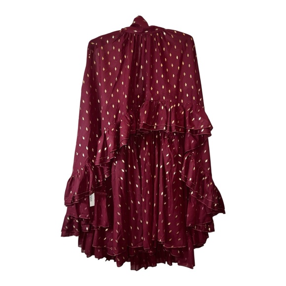 CoMMENSE Foil Spot Print Cami Dress with Matching Cape Burgundy NWT XL Sold Out - Picture 4 of 8